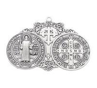 Generisch Llavero cristiano antiguo de metal, colgante de oración, colgante para coche, espejo retrovisor, decoración, coleccionable, adorno religioso