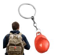 Generisch Llavero de casco de malla | BAUER -PARTY - Favores miniatura, casco de construcción, sombrero de seguridad, llavero para premios de cumpleaños, naranja, Siehe Beschreibung