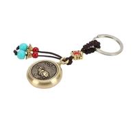 Generisch Llavero de diseño de latón colgante con señales del zodiaco de Twelve. El llavero puede rotar y transportar sus homólogos de latón para atraer la vida y la riqueza de corcho, J., Talla única