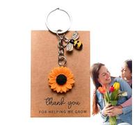 Generisch Llavero de flores para el día del profesor, girasoles, decoración, con tarjeta de agradecimiento e ideas de regalo para profesoras, madres y mujeres