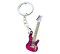 Generisch Llavero de guitarra de acero inoxidable - Impresión en color lacado, colgante de música creativa para bolso, regalo de vacaciones duradero para músico, guitarrista, hombre, Guitar 4, Siehe