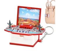 Generisch Llavero de libro 3D, llavero de libro emergente, Tiananmen Square Escena Mochila Encanto - Llavero plegable 3D para niños, llavero de bolsillo