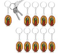 Generisch Llavero Madonna de Guadalupe, 10 unidades, 2D, acrílico, mochila, joyas, pequeños regalos de bautizo | para mujeres y hombres, búsqueda espiritual, evento de iglesia, cumpleaños, viajes