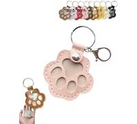 Generisch Llavero para coleccionista de pelo de perro, caja de almacenamiento de abalorios, llavero para pelo de animal, regalo de recuerdo para gatos y patas de perro, Rosa., 2.17'' * 2.36''/5.5cm