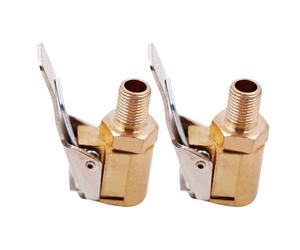 Generisch Lock On Air Chuck - Inflador de latón | 2 piezas Brass Locking Air Chuck Inflator Connector for Tire Inflation, Secure No-Leak Fit for Car, Truck, SUV, Motorcycle, Bike & RV