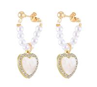 generisch Love Heart Long Tassel Dangle Earrings For Women Sweet Dainty Cute Pearl 925 Silver Needle Heart Dangle Drop Hook Earrings Delicate Jewelry Valentines Day Einfädler Creolen, talla única,