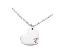 Generisch Love Power - Corazón plateado con 3 exclusivos solitarios Best shining Crystal Elements + cadena en forma de corazón en Magnetix Coracao Design TRX # 1177