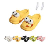 Generisch Love Pups Slides, Tongue Kiss Big Eye Dog Pantuflas Love Pups Slides para mujer, 3D EVA antideslizante, amarillo, 38/39 EU