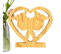 Generisch Lover Decoración de mesa - Estatua de madera tallada a mano, 5,91 x 5,91 x 0,79 pulgadas, figura de beso amoroso, obra de arte elegante decorativa, pantalla romántica, adorno de pareja para