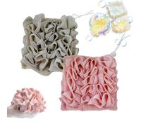 Generisch Luffa - Manopla de baño para jabonera, 2 en 1, combinación de manopla de aire, guante de ducha de malla exfoliante para gel de ducha (2psc-a, talla única)