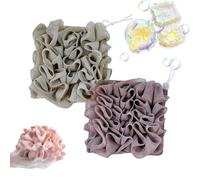 Generisch Luffa - Manopla de baño para jabonera, 2 en 1, combinación de manoplas de ducha de malla exfoliante para gel de ducha (2 psc-c, talla única)