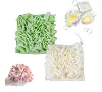 Generisch Luffa - Manopla de baño para jabonera, 2 en 1, combinación de manoplas de ducha de malla exfoliante para gel de ducha (2psc-f,talla única)