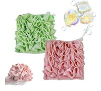 Generisch Luffa - Manopla de baño para jabonera, 2 en 1, combinación de manoplas de ducha de malla exfoliante para gel de ducha (2psc-j, talla única)