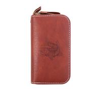 Generisch Lure Bag, Fishing Worm Bag, PU Leather Case, Anti-Scratch Portable Pouch, for Shore Boat Lake River Fishing Storage, 8.4x14.9cm/3.31x5.87 pulgadas, Black, 1 Piece, 93g