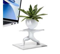 Generisch Maceta para Plantas suculentas en Forma de Humano, 25,4 cm, Estatua Grande para Correr de Resina, Soporte Creativo para bonsái, jarrón con carácter Abstracto | Escritorio de Oficina