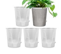 Generisch Macetas autoregantes - Juego de macetas de 5 piezas, recipiente duradero para flores, accesorios decorativos de jardín, soporte para plantas para interior y exterior, patio, balcón, para blu