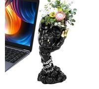 Generisch Macetas de cráneo - Decoraciones de jardín temáticas de terror, no digas que no leas figuras | Macetas de cráneo de mesa para interiores y exteriores, plantadores de Halloween para acentos