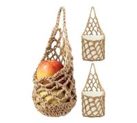 Generisch Macrame Plant Hanger | Boho Cotton Rope Small Macrame Plant Hangers | 3 Pieces Breathable Woven Storage Basket | for Living Room Balcony Kitchen Reading Nook Hallway Wall Decor Fence