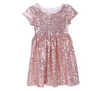 Generisch Mädchen Kleid Baby Kleinkinder Pailletten Kleid Kinder Party Kleid Brautjungfer Hochzeit Kleid (Rose Gold, 3Y)