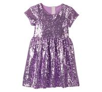 Generisch Mädchen Kleid Baby Kleinkinder Pailletten Kleid Kinder Party Kleid Brautjungfer Hochzeit Kleid (Purple, 5Y)