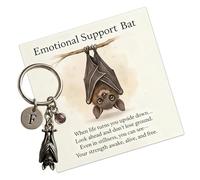Generisch mágico de murciélago , tarjeta de cría voladora, colgante de metal murciélago con tarjeta de ánimo, llavero de murciélago, regalo positivo para amigos, familia