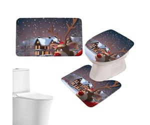 Generisch Maletín de baño de Navidad - Alfombra con diseño de Dibujos Animados, no Izquierda, Ideal para Decorar el Suelo de su casa, su Dormitorio