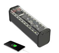 Generisch Maletín de baterías desmontable, caja de carga desmontable, funda de carga rápida de 22,5 W, funda transparente ligera con 2 puertos USB para teléfono móvil, Negro , ver descripción, Ver