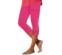 Generisch Mallas deportivas para mujer, mallas 3/4, elásticas, opacas, capri, cintura alta, pantalones capri de verano, leggings de yoga, sin costuras, pantalones de fitness, monocolor, ajustados