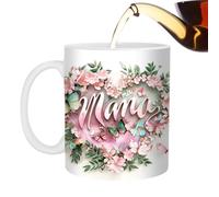 Generisch Mamá Masa, Mamá Taza De Café - Taza De Café Día De La Madre De Cerámica,Elegante Patrón Floral Apreciación Taza De Té Para Los Amantes Del Té Hija Hijo Nuevas Madres Femenino