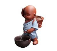 Generisch Manneken - Juego de té PIS, pequeñas mascotas de té de monje, hechas a mano, cerámica de arcilla morada, joyería para el hogar y la oficina, azul, pequeño