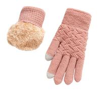 Generisch Manoplas de doble capa con forro polar para mujer, diseño jacquard para actividades invernales como esquí y ciclismo (talla única)