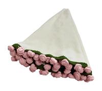 Generisch Manta de lana para cama, diseño de ramo de flores, manta de ganchillo, manta de punto suave, decoración para sofá, dormitorio, dormitorio, sala de estar, con diseño romántico