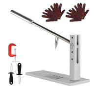 Generisch Máquina peladora de ostras, herramienta para pelar ostras, máquina abridor de ostras de acero inoxidable, 2 cuchillos, guantes, juego de herramientas para el hogar Seafood Workshop