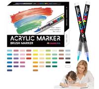 Generisch Marcadores para colorear - Consejos para colorear Lápices de pincel | - Pinceles para adultos Libros para colorear | Marcadores de punta de pincel suave para colorear Proyectos de artesanía