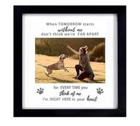 Generisch Marco conmemorativo de madera | Material de madera Varios tamaños | Colgando o de pie para gatos Perros Cuadros - Regalo de condolencia por pérdida de animales amados con collar corazón