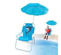 Generisch Mare Bambini Con Ombrello Parasole Integrato Spiaggina Pieghevole Leggera in Metallo per Spiaggia e Giardino mare Poltroncina Con ombrellone Bimbi