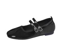 Generisch Mary Jane Lolita Zapatos Kawaii Puntera cuadrada Slip On Glitter Zapatos de piel lacada Transpirable Mocasines antideslizantes Flats Ligeros Zapatos Vintage Ballet Planos para Boda, Estilo