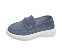 Generisch Mary Jane - Mocasines de punta para mujer, mocasines cómodos, ligeros, para el tiempo libre, antideslizantes, suelas suaves, de ante, Z2 azul., 40 EU
