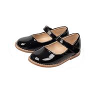 Generisch Mary Jane Zapatos de vestir para niña, moda informal, cómodos, con suela antideslizante, para la escuela, el día a día, zapatos duraderos para niños, Negro , 28 EU