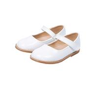 Generisch Mary Jane Zapatos de vestir para niña, moda informal, cómodos, con suela antideslizante, para la escuela, el día a día, zapatos duraderos para niños, Blanco, 26 EU