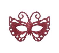 Generisch Máscara de carnaval con polvo para misteriosa zona de los ojos, decoración de fiesta de lujo para bailes de máscaras (rojo, talla única)