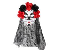 Generisch Máscara de Halloween para novia de Halloween, accesorio de disfraz para fiestas de baile, eventos espeluznantes (blanco, A)