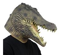 Generisch Máscara de látex de dinosaurio, 40 cm x 19 cm x 23 cm, 340 g, cabeza de cocodrilo, disfraz para fiesta de Halloween