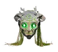 Generisch Máscara de látex verde elfo para disfraz de Halloween, inspirada en la mitología germánica, de luz de látex elástico suave para fiestas de carnaval, Pascua, Nochevieja, discoteca