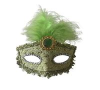 Generisch Máscara de mascarada con plumas para mujer, con plumas brillantes, máscara de carnaval, retro, carnaval veneciana, máscaras de ojos elegantes, máscaras para fiestas, festivales, accesorios
