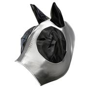 Generisch Máscara de mosca para caballos, malla fina transpirable, cubierta facial completa, apertura para la cabeza, ajuste cómodo, gris, 100 x 65 x 46 cm