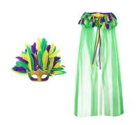 Generisch Máscara de plumas para mujer, máscara de carnaval retro, máscara de carnaval máscara veneciana, disfraz de Halloween, carnaval