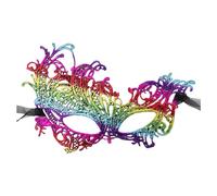 Generisch Máscara veneciana para mujer, maquillaje, danza, protección facial pintada con polvo de oro, media cara, carnaval, fiesta, protección facial (rojo sandía, talla única)