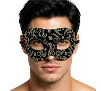 Generisch Mascarade Homme Vénitien PVC Léger - Demi Visage 17,5 cm | Accesorio Carnaval Bal Masqué Halloween Fête Déguisement Élégant Soirée Thème Festival Costume