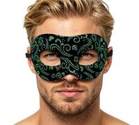 Generisch Mascarade Homme Vénitien PVC Léger - Demi Visage 17,5 cm | Accesorio Carnaval Bal Masqué Halloween Fête Déguisement Élégant Soirée Thème Festival Costume